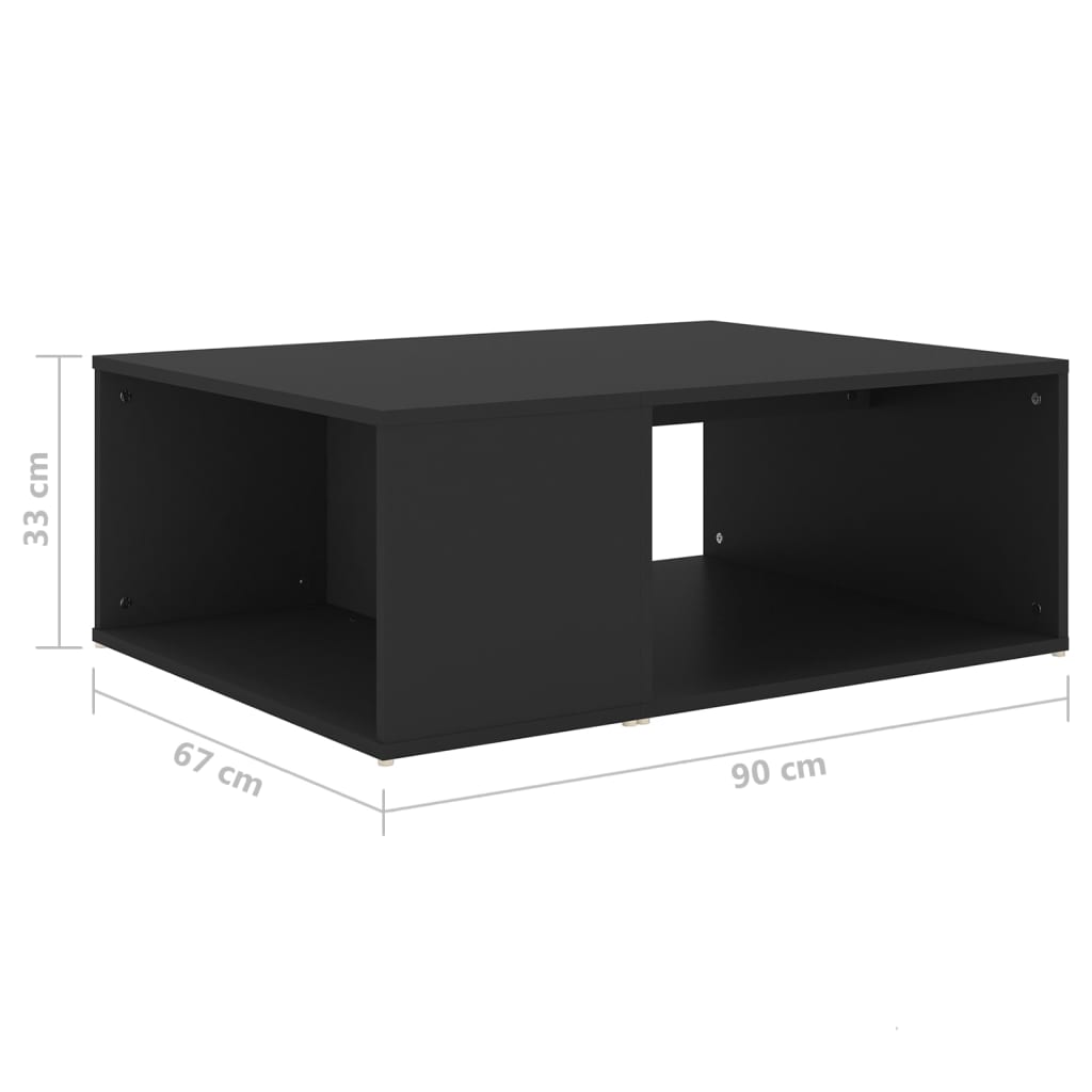 Table basse noir 90x67x33 cm bois d'ingénierie - XIOS