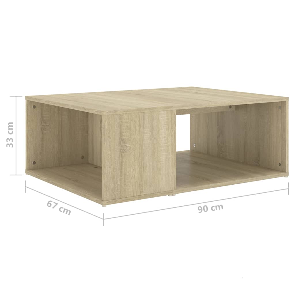 Table basse chêne sonoma 90x67x33 cm bois d'ingénierie - XIOS