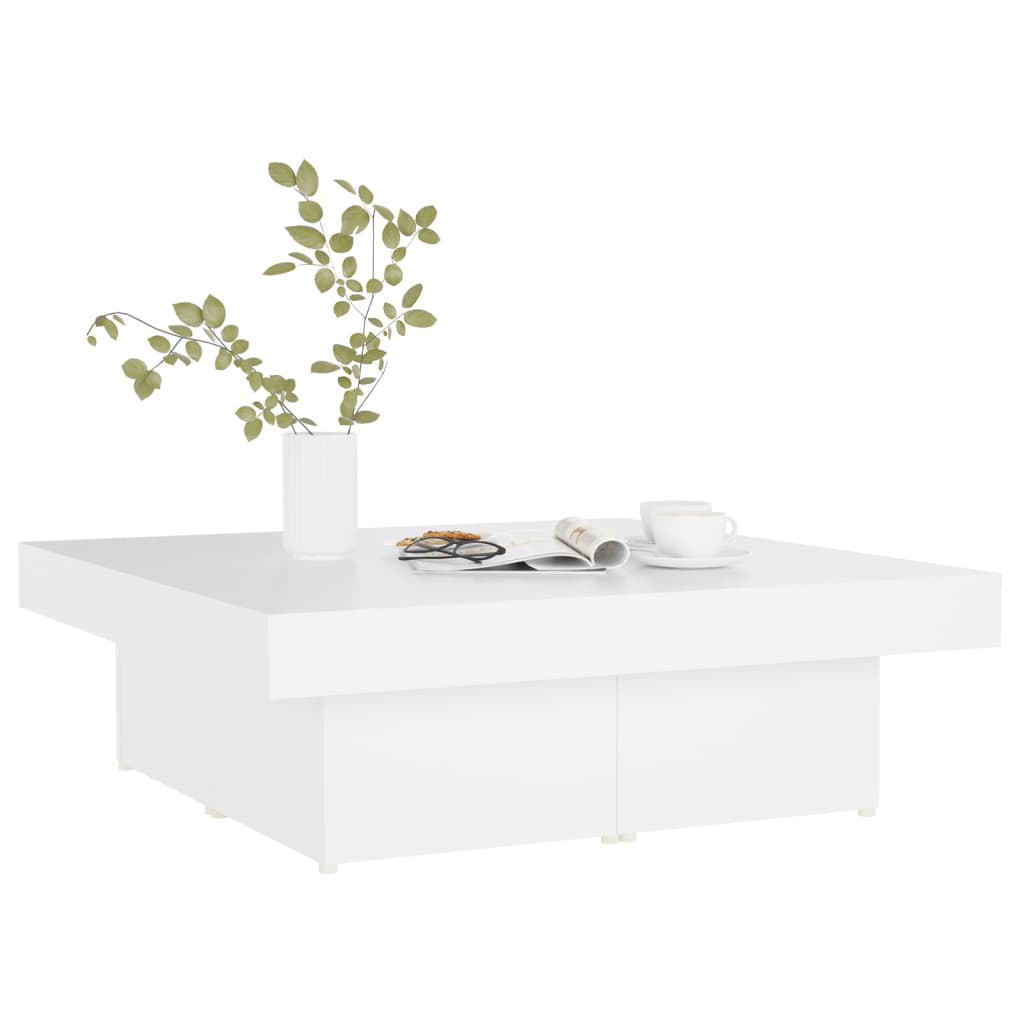 Table basse blanc 90x90x28 cm bois d'ingénierie - XIOS