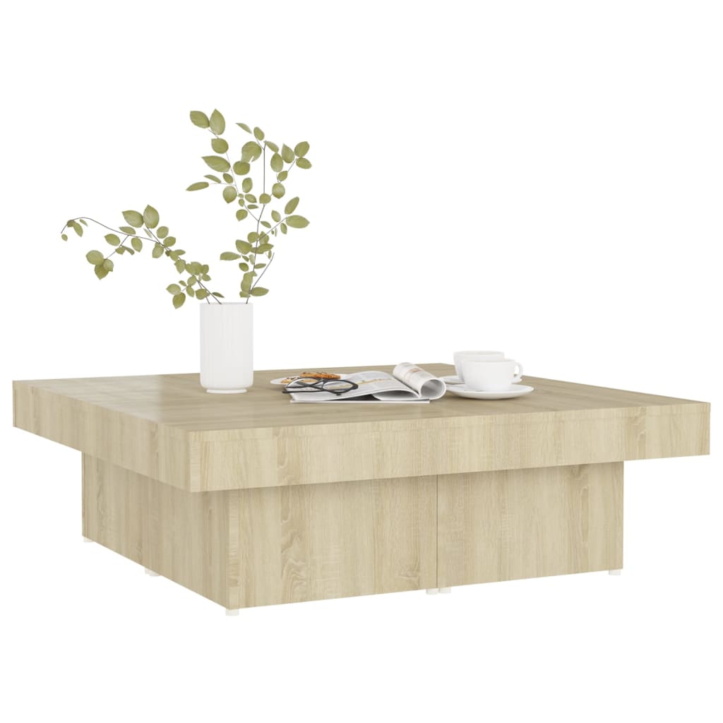 Table basse chêne sonoma 90x90x28 cm bois d'ingénierie - XIOS