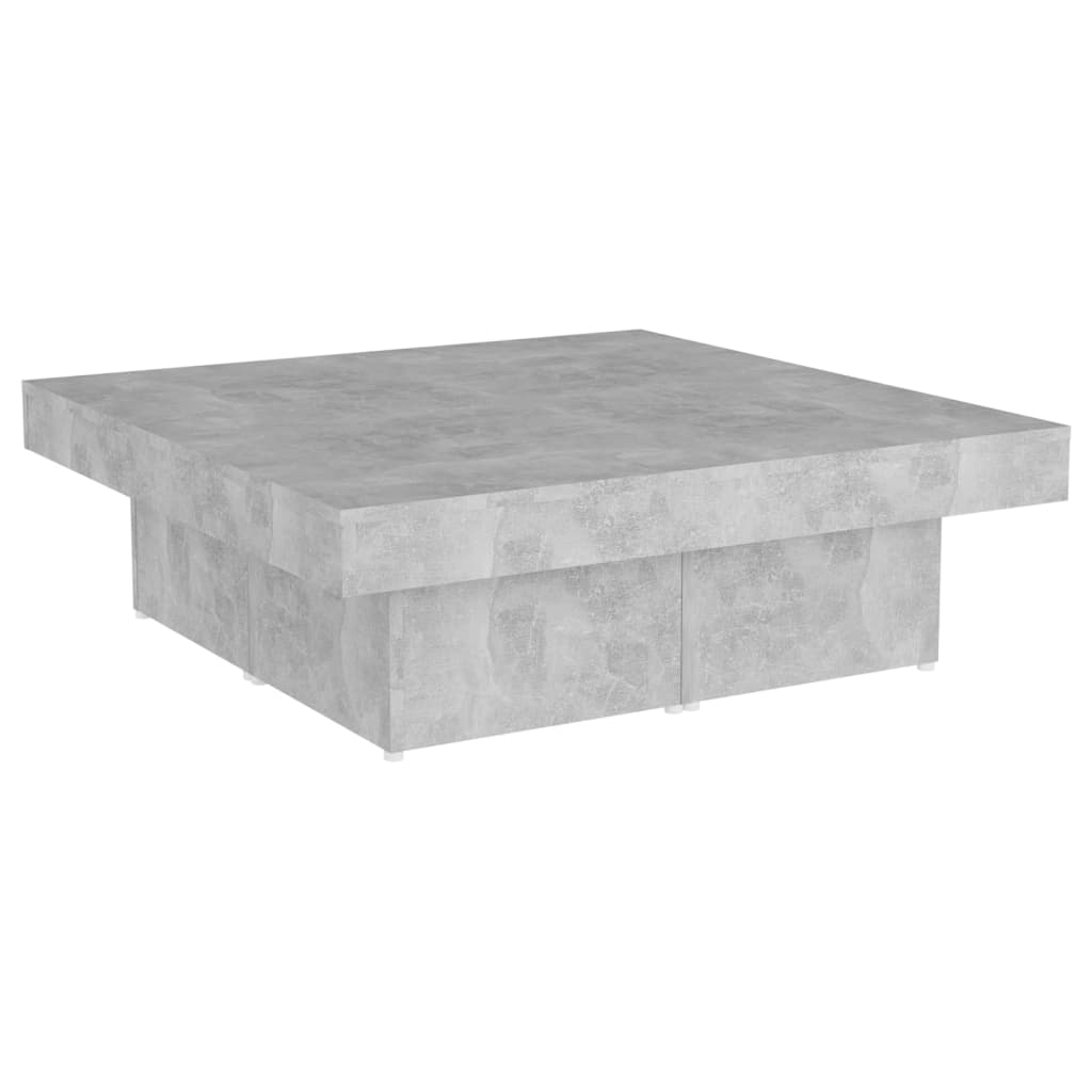 Table basse gris béton 90x90x28 cm bois d'ingénierie - XIOS