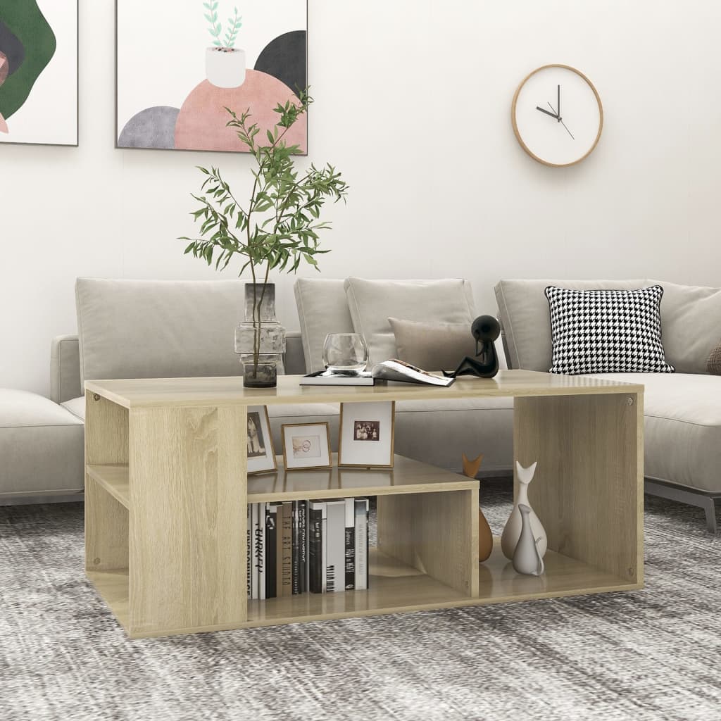 Table basse chêne sonoma 100x50x40 cm bois d'ingénierie - XIOS