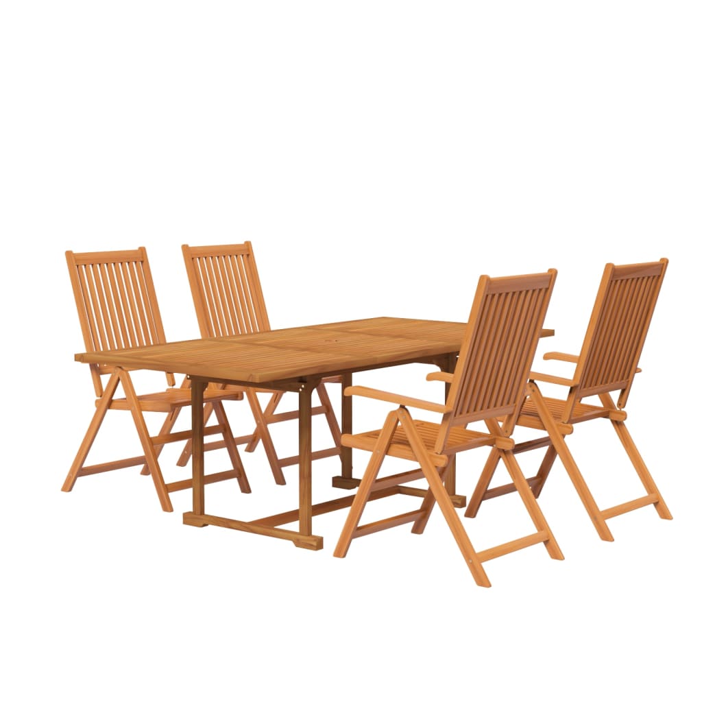 Ensemble à manger de jardin 5 pcs Bois d'acacia massif 150-200 cm