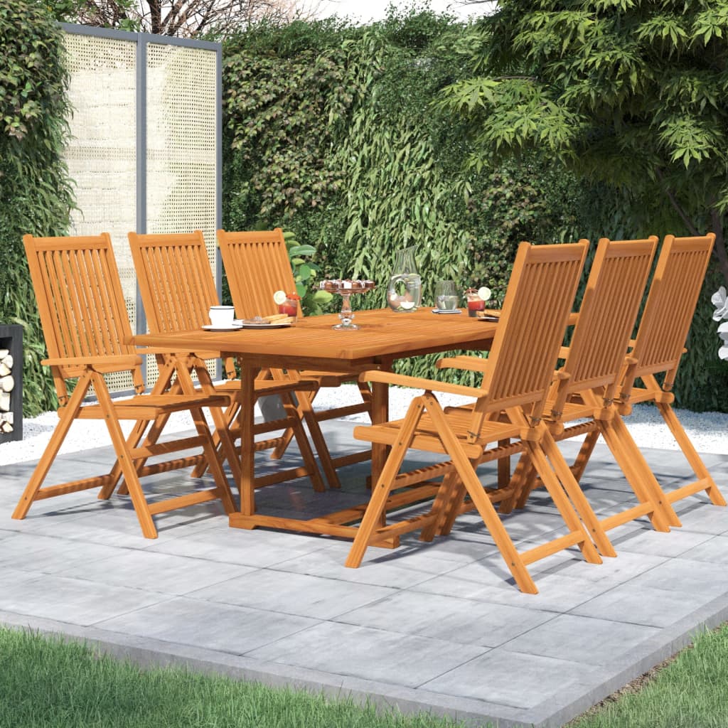 Ensemble à manger de jardin 7 pcs Bois d'acacia massif 150-200 cm - XIOS
