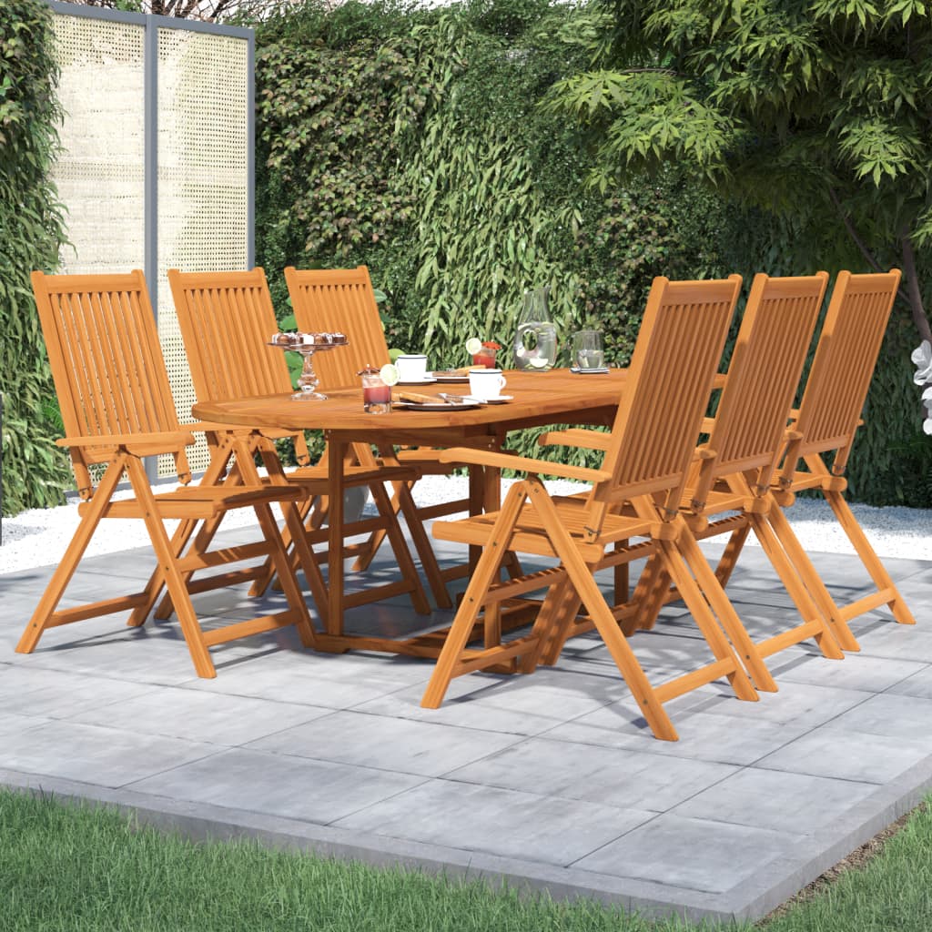 Ensemble à manger de jardin 7 pcs Bois d'acacia massif 160-240 cm - XIOS