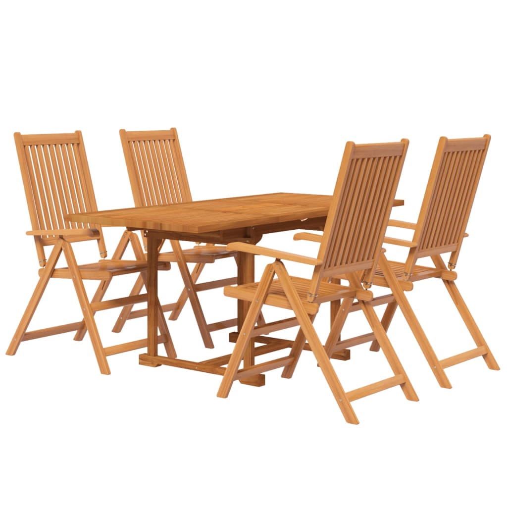 Ensemble à manger de jardin 5 pcs Bois d'acacia massif 120-170 cm