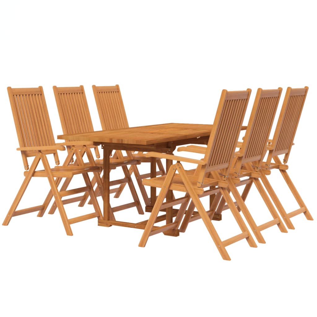 Ensemble à manger de jardin 7 pcs Bois d'acacia massif 120-170 cm