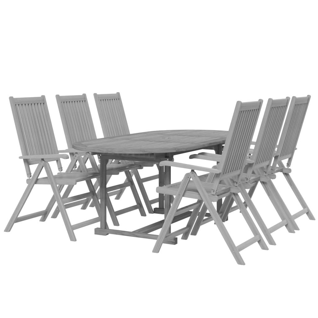 Ensemble à manger de jardin 7 pcs Bois d'acacia solide