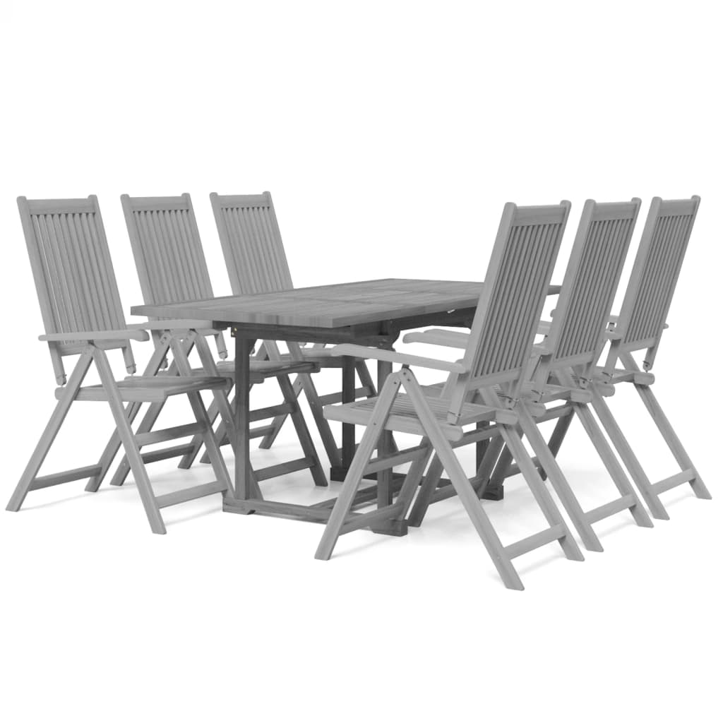 Ensemble à manger de jardin 7 pcs Bois d'acacia solide