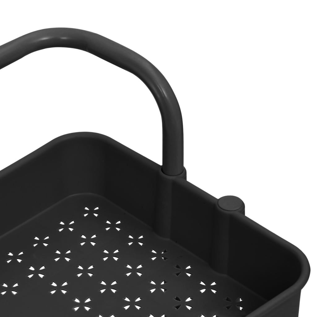 Chariot de cuisine 3 niveaux Noir 42x35x85 cm Fer et ABS - XIOS