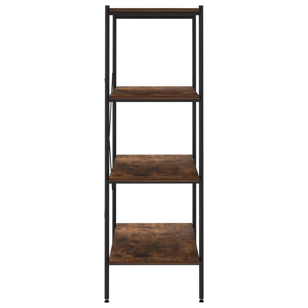 Étagère à 4 niveaux noir et naturel 80x40x130 cm - XIOS