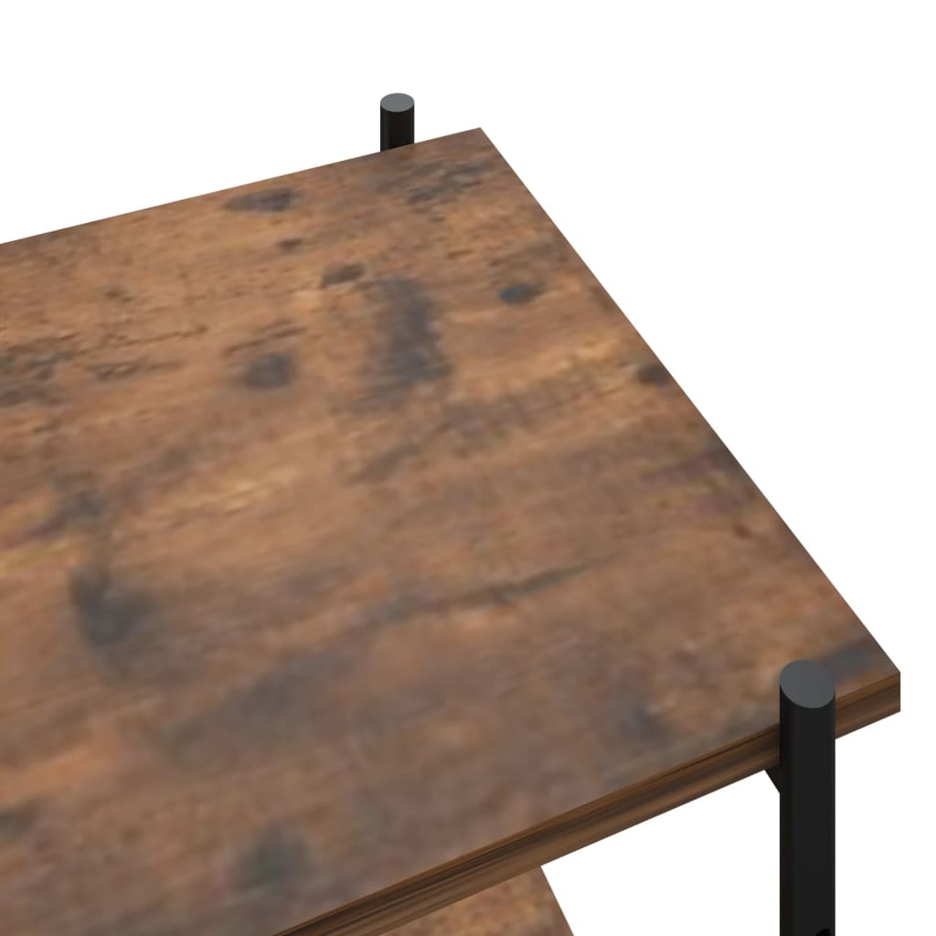 Étagère à 4 niveaux noir et naturel 80x40x130 cm - XIOS