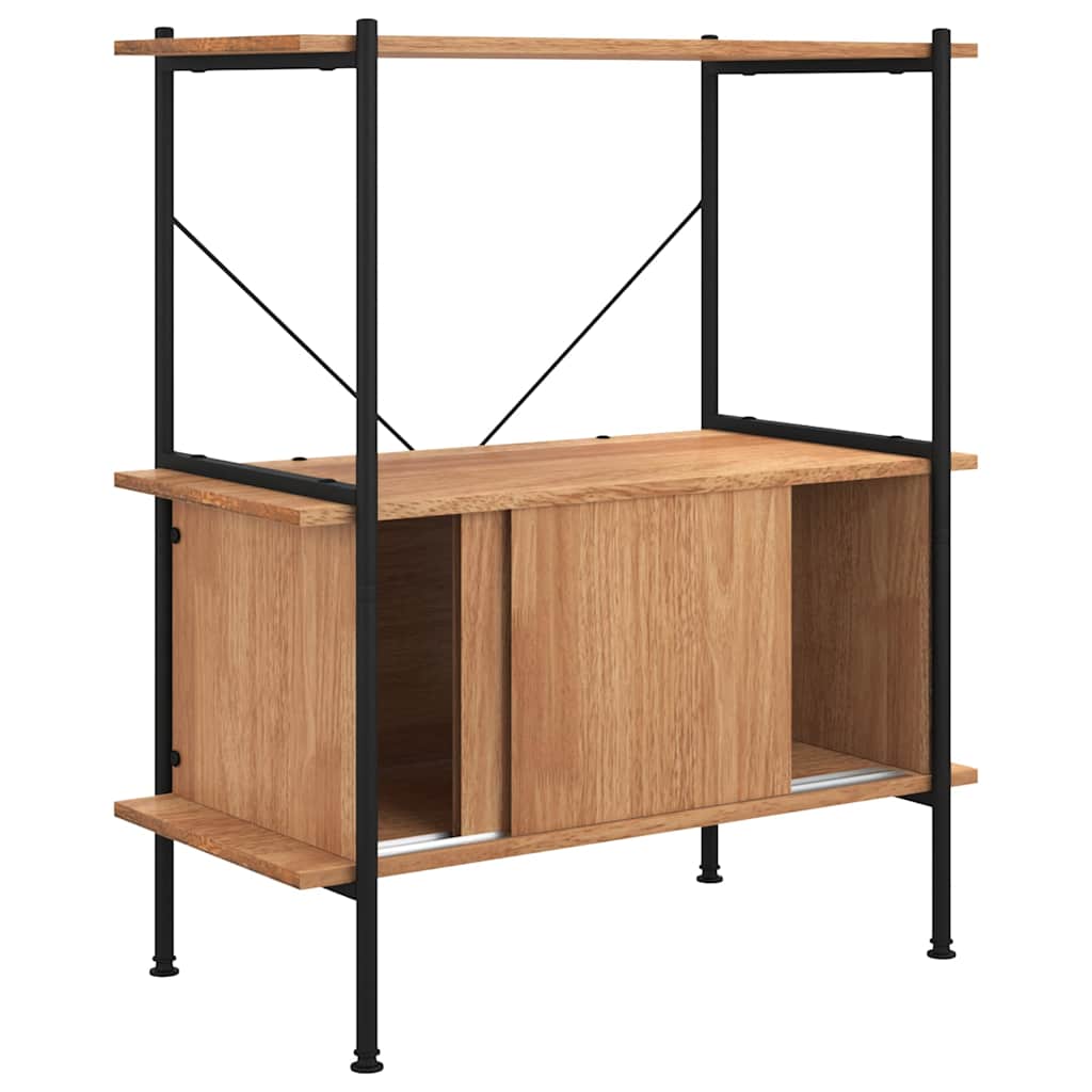 Étagère à 3 niveaux armoire 80x40x92 cm Acier bois d'ingénierie - XIOS