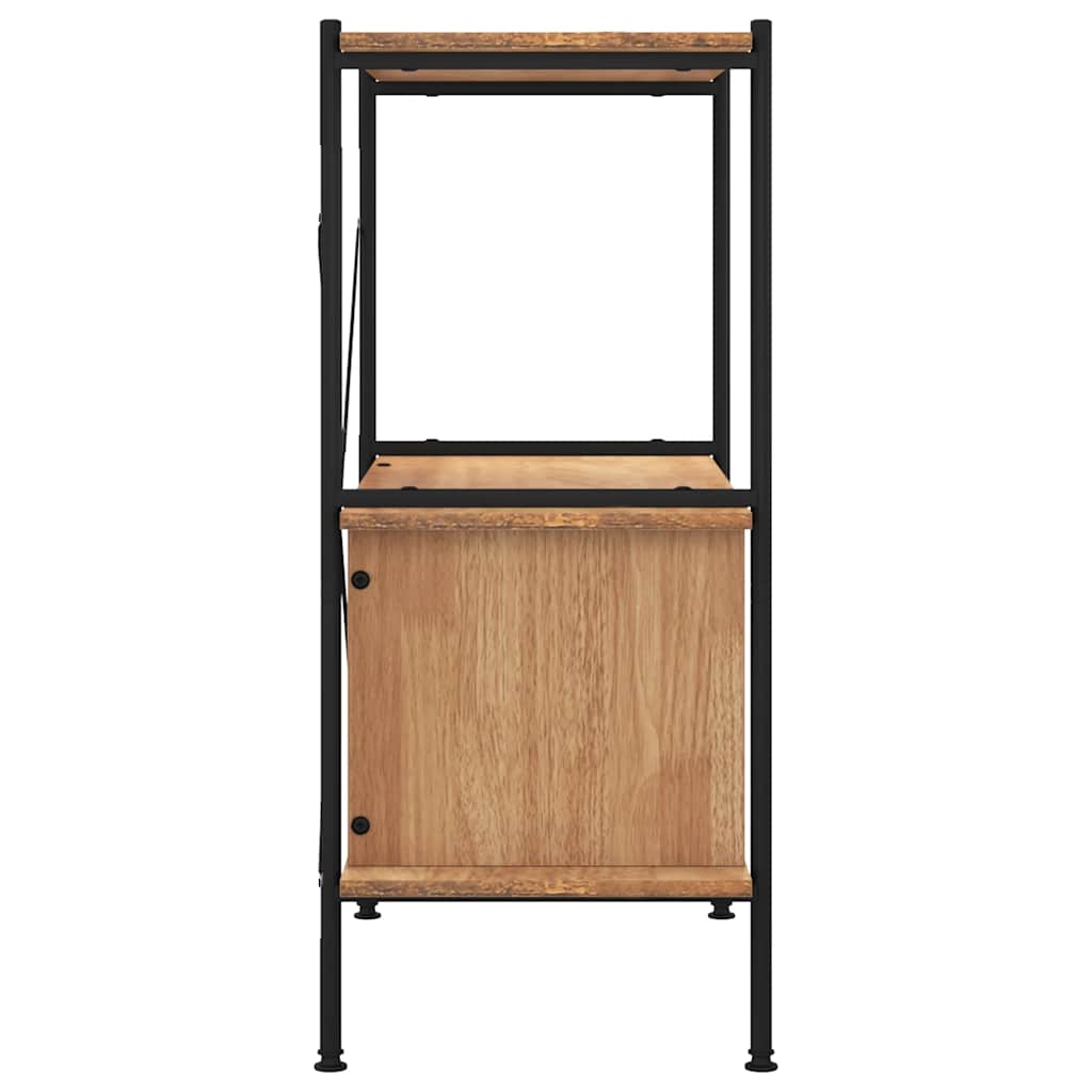 Étagère à 3 niveaux armoire 80x40x92 cm Acier bois d'ingénierie - XIOS