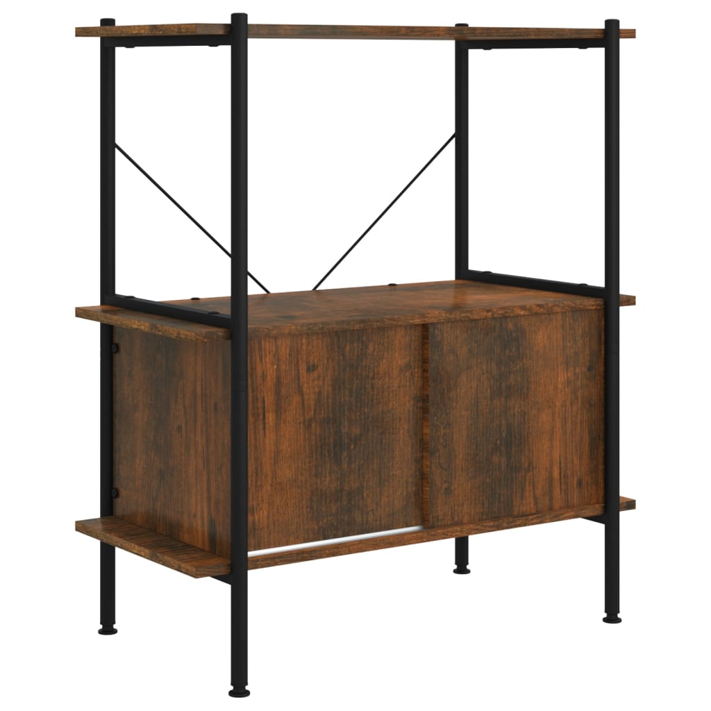 Étagère à 3 niveaux armoire 80x40x92 cm Acier bois d'ingénierie - XIOS