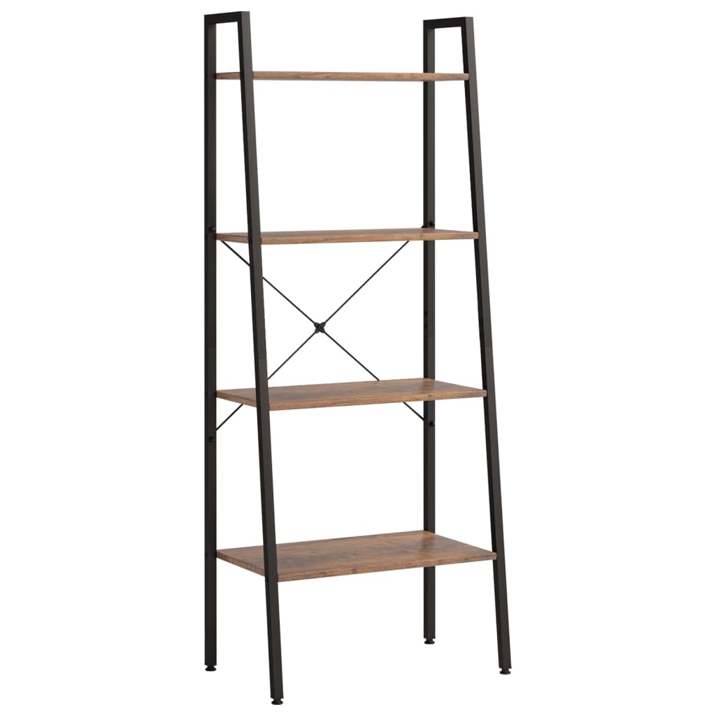 Étagère sur pied 4 niveaux Marron foncé et noir 56x35x140 cm - XIOS