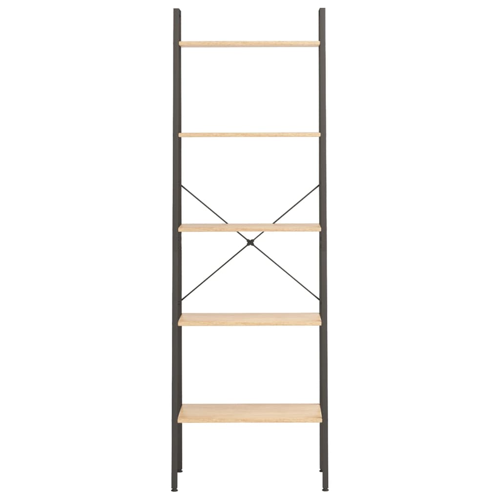 Étagère sur pied 5 niveaux Marron clair et noir 56x35x174 cm - XIOS