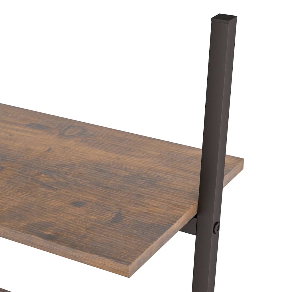 Étagère inclinée à 3 niveaux Marron foncé et noir 64x34x116 cm - XIOS