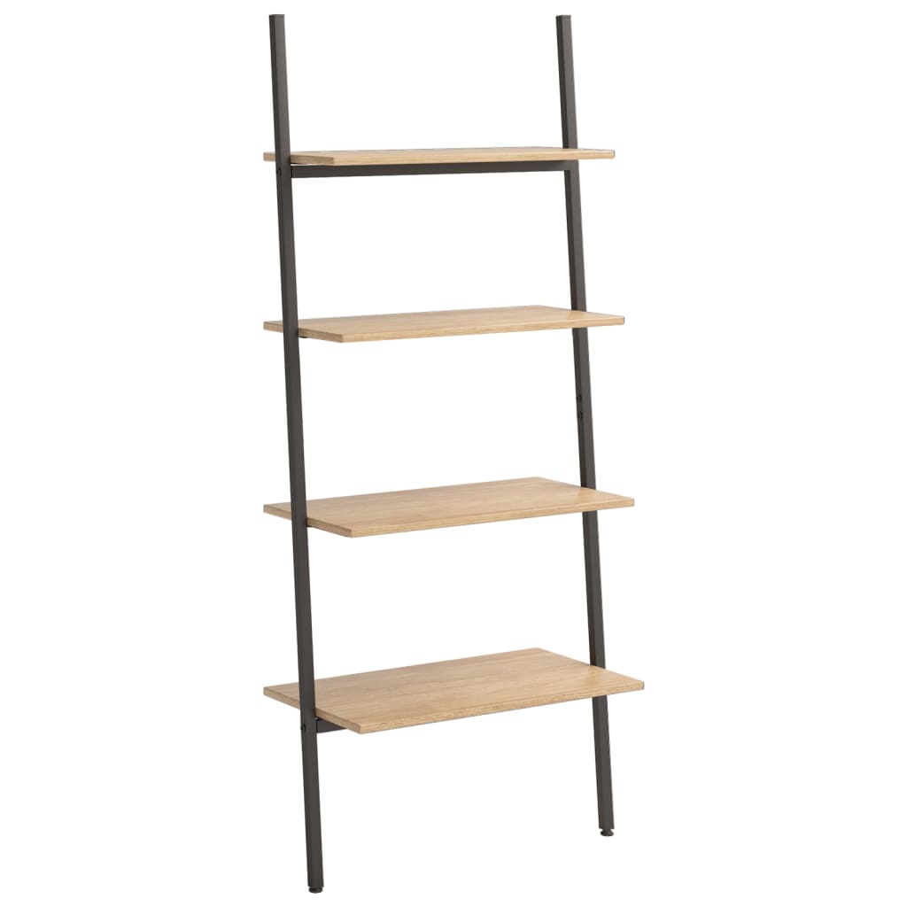 Étagère inclinée à 4 niveaux Marron clair et noir 64x34x150,5cm - XIOS