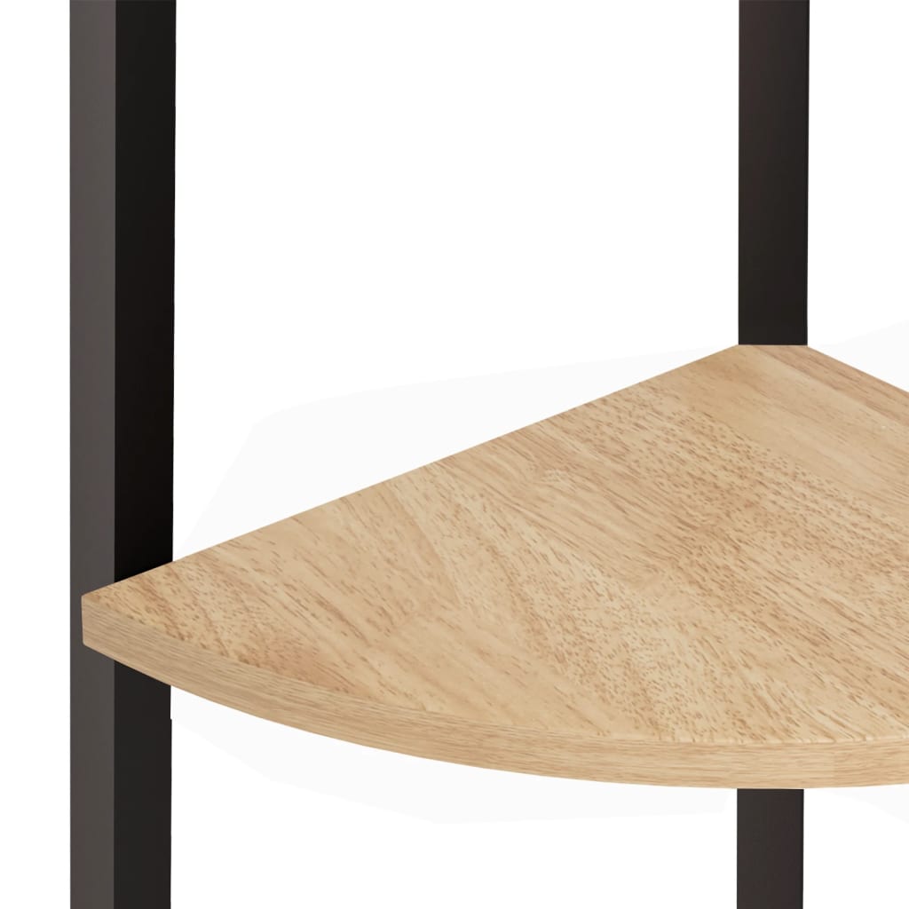 Étagère d'angle à 4 niveaux Marron clair et noir 45,5 x 31,5 x 150 cm - XIOS