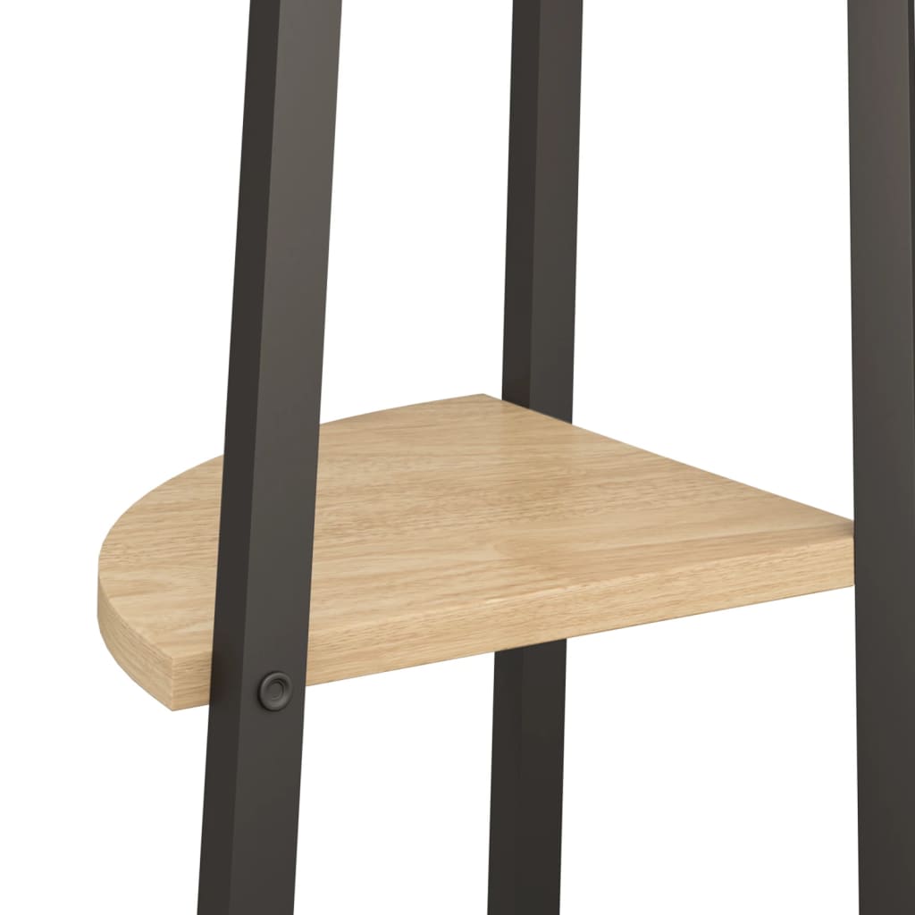 Étagère d'angle à 4 niveaux Marron clair et noir 45,5 x 31,5 x 150 cm - XIOS