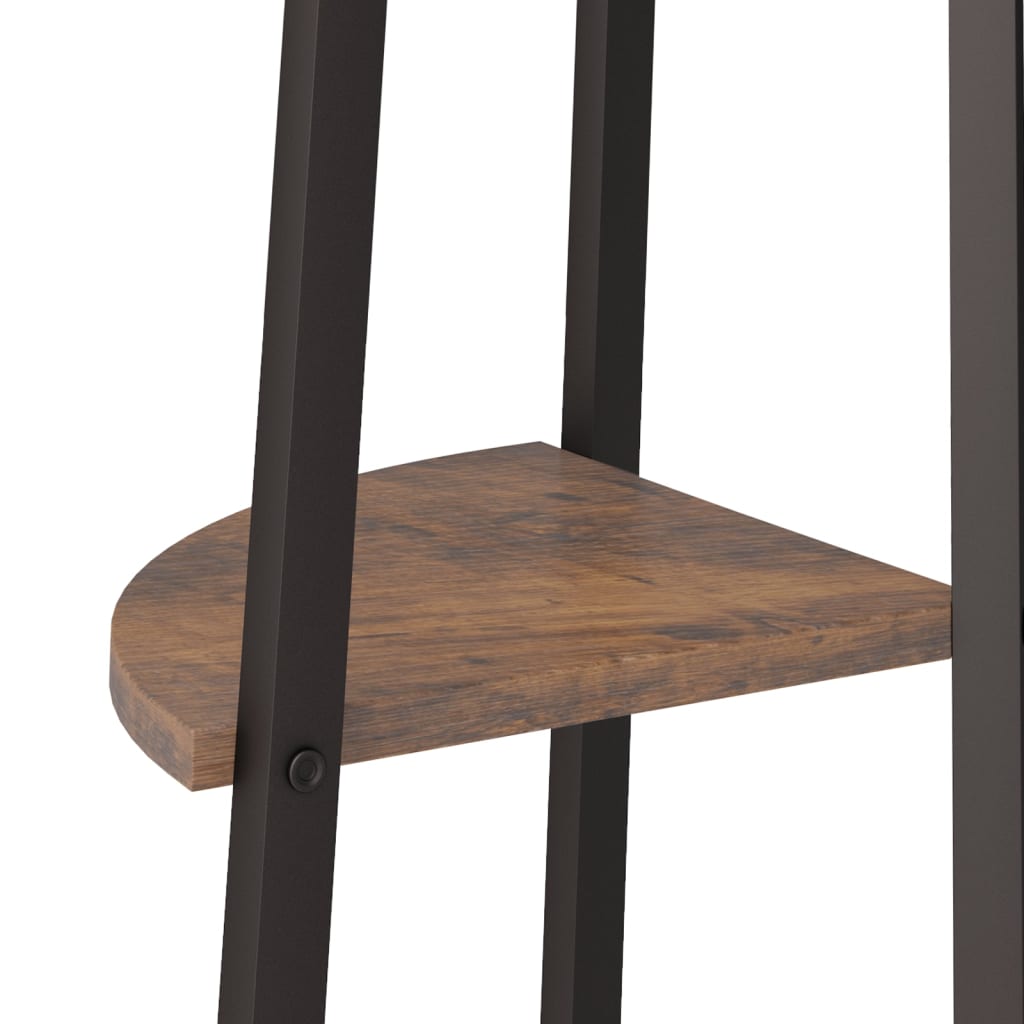 Étagère d'angle 5 niveaux Marron foncé et noir 45,5x31,5x180 cm - XIOS