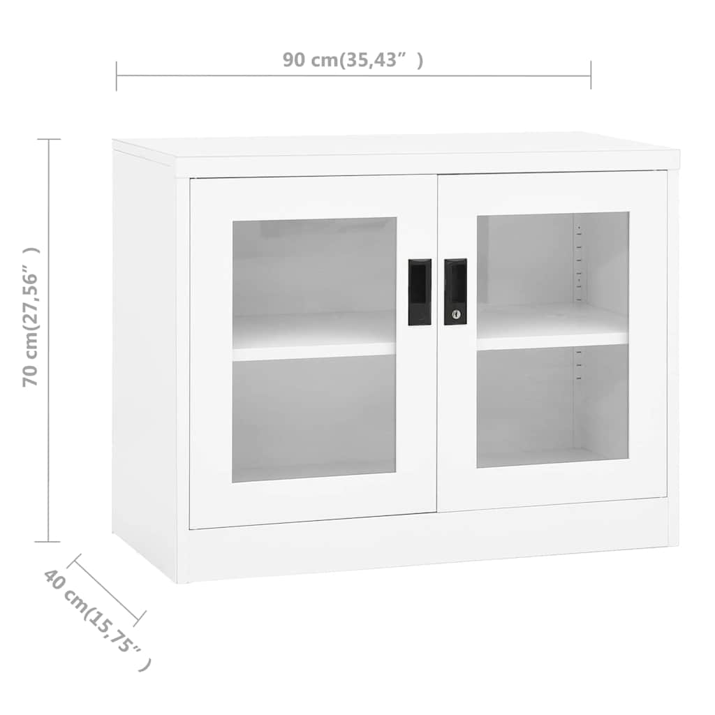 Armoire de bureau Blanc 90x40x70 cm Acier - XIOS