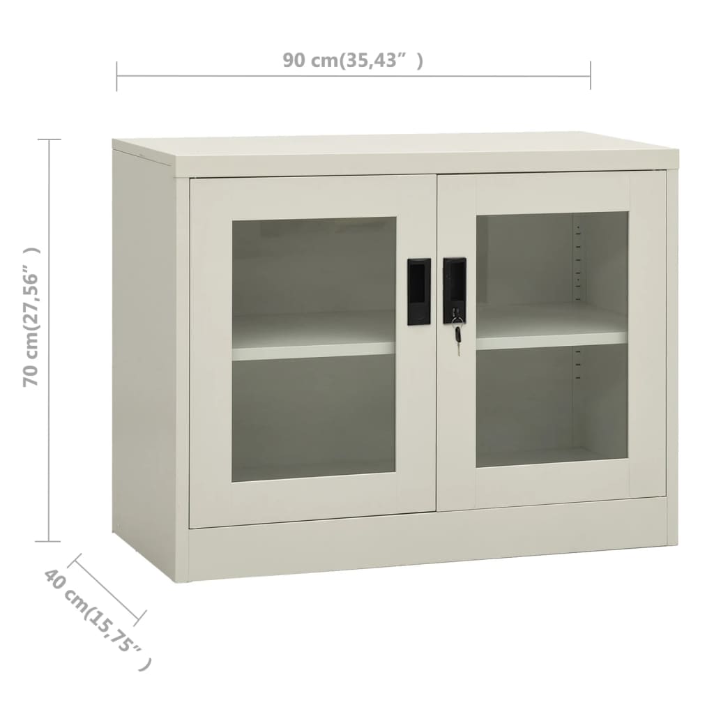 Armoire de bureau Gris clair 90x40x70 cm Acier