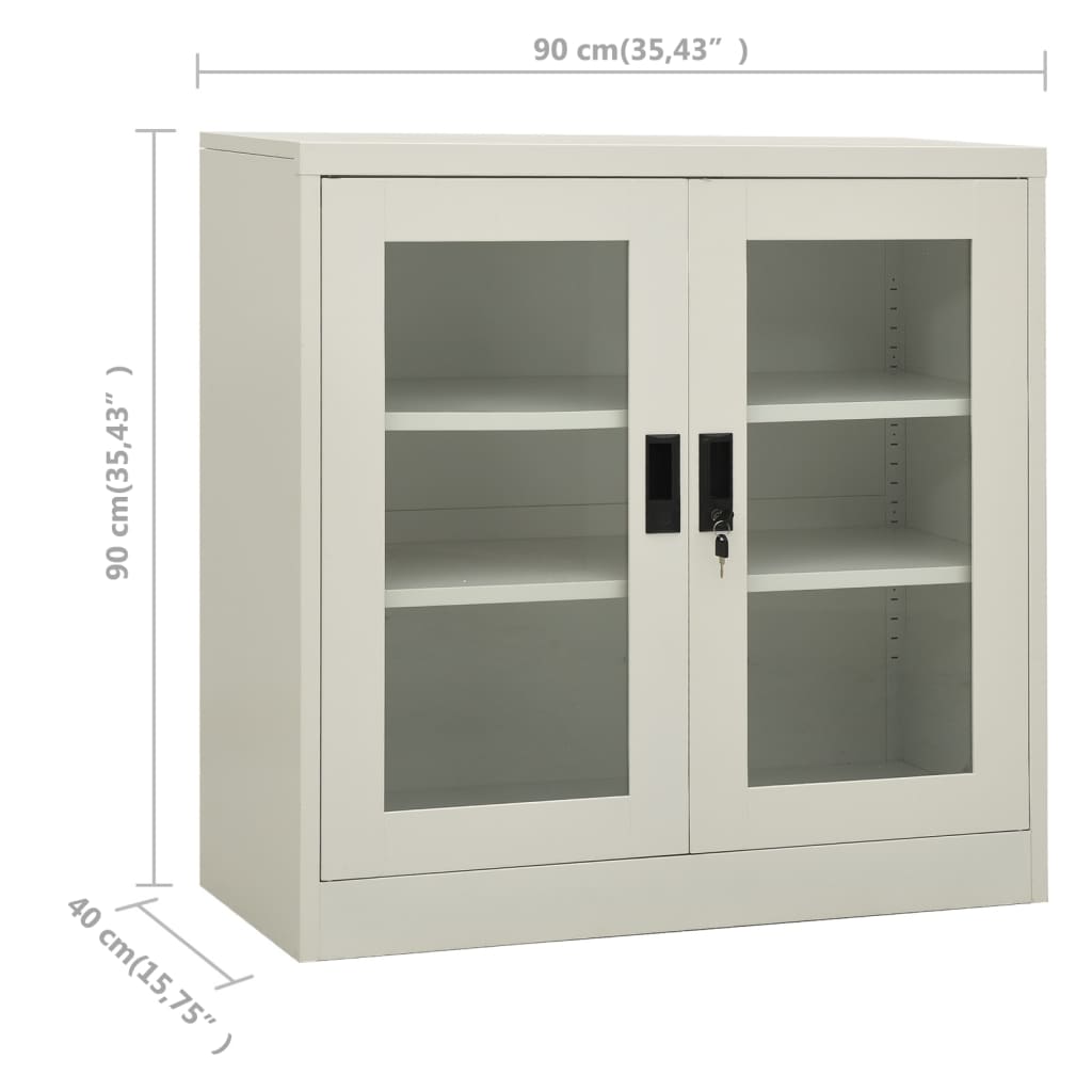 Armoire de bureau Gris clair 90x40x90 cm Acier - XIOS