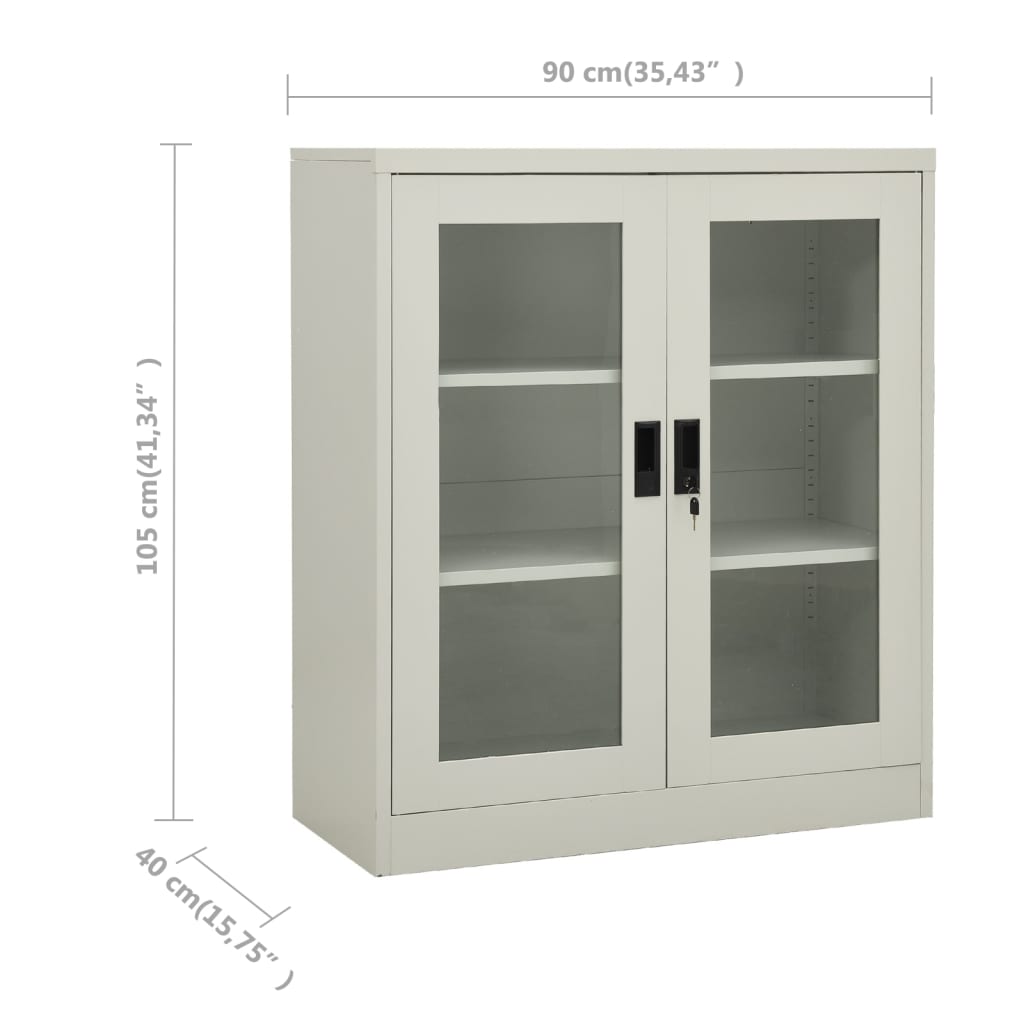 Armoire de bureau Gris clair 90x40x105 cm Acier - XIOS