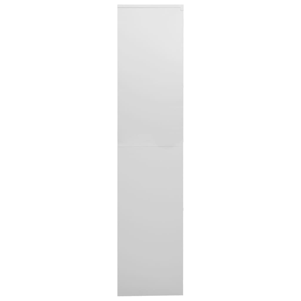 Armoire de bureau Gris clair 90x40x180 cm Acier et verre trempé - XIOS