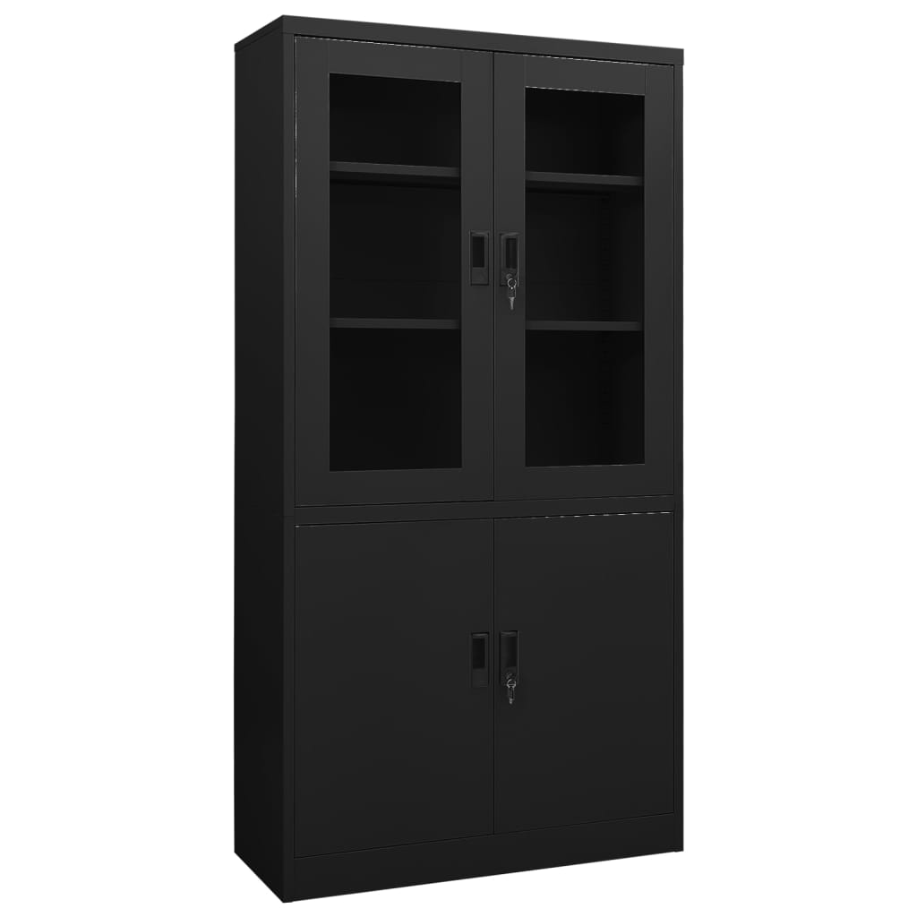 Armoire de bureau Noir 90x40x180 cm Acier - XIOS