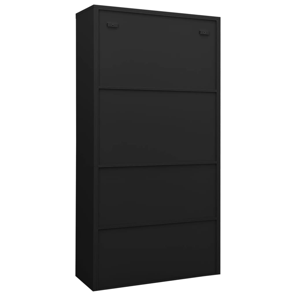 Armoire de bureau Noir 90x40x180 cm Acier - XIOS
