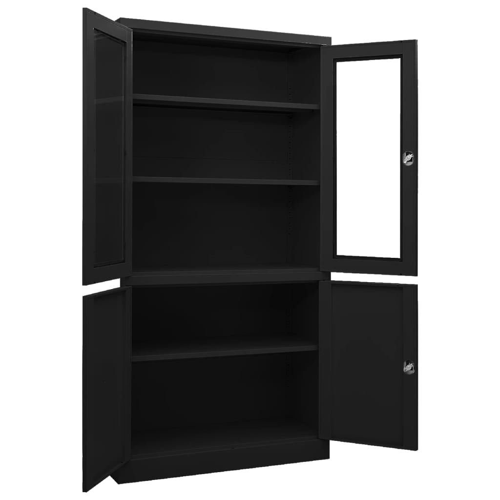Armoire de bureau Noir 90x40x180 cm Acier - XIOS