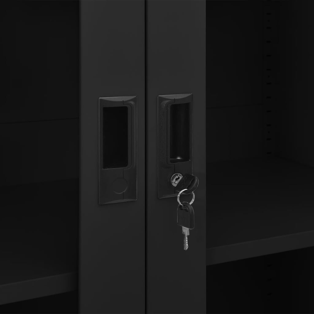Armoire de bureau Noir 90x40x180 cm Acier - XIOS