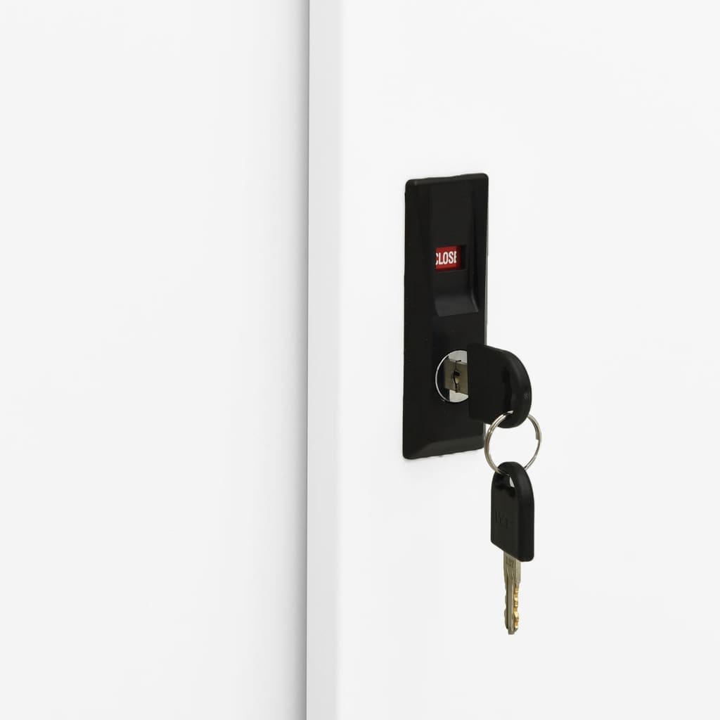 Armoire de bureau avec porte coulissante Blanc 90x40x90cm Acier - XIOS