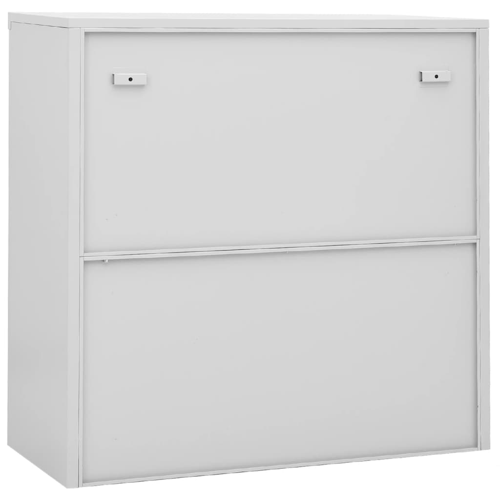 Armoire de bureau porte coulissante Gris clair 90x40x90cm Acier - XIOS