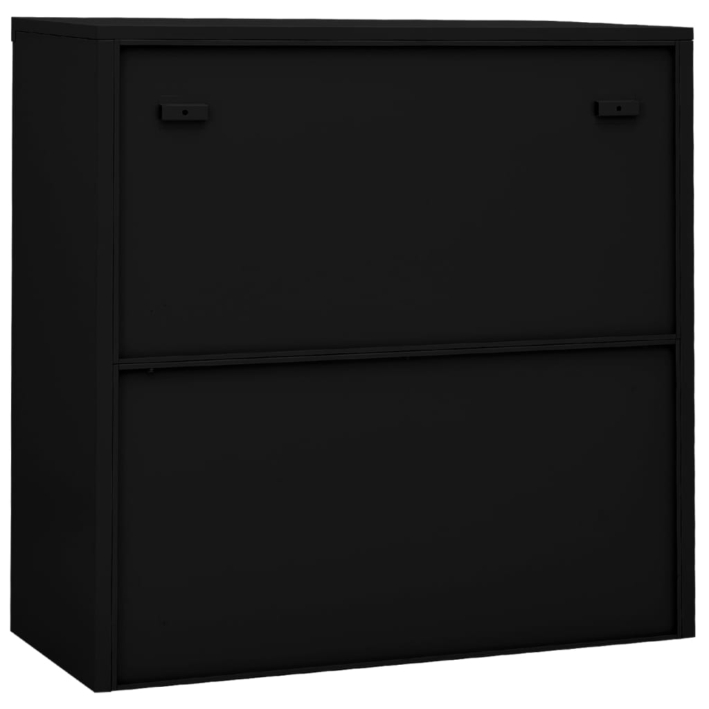 Armoire de bureau avec porte coulissante Noir 90x40x90 cm Acier - XIOS