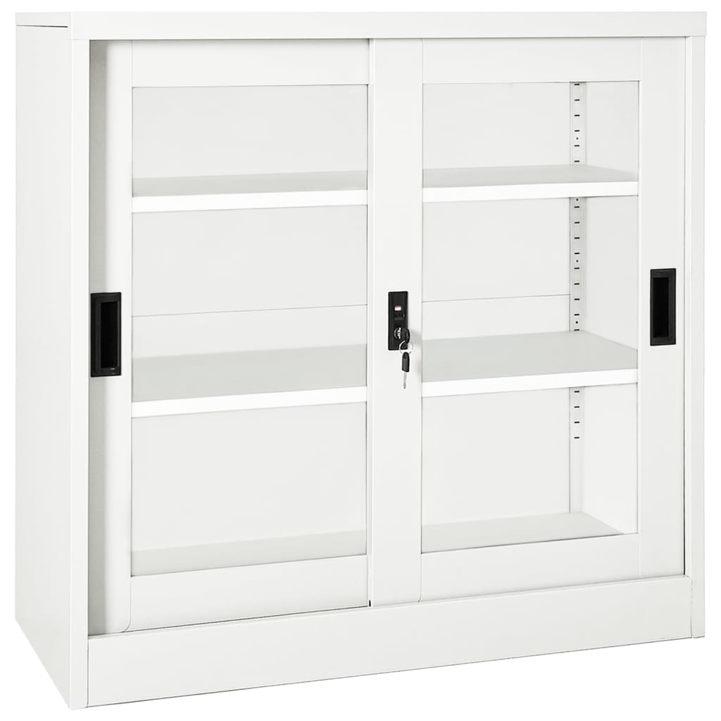 Armoire à portes coulissantes Blanc 90x40x90 cm Acier - XIOS
