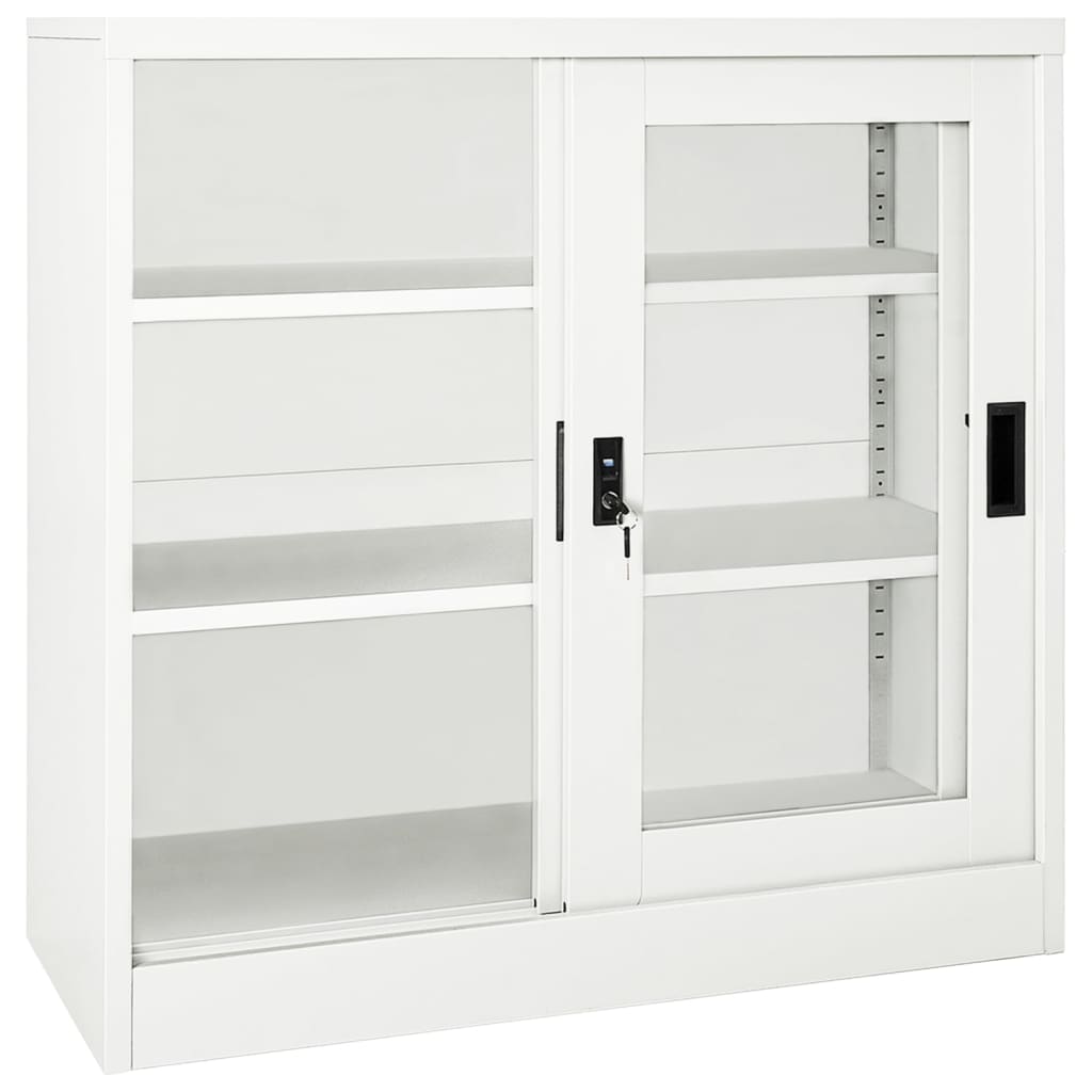 Armoire à portes coulissantes Blanc 90x40x90 cm Acier - XIOS