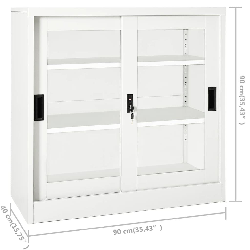Armoire à portes coulissantes Blanc 90x40x90 cm Acier - XIOS