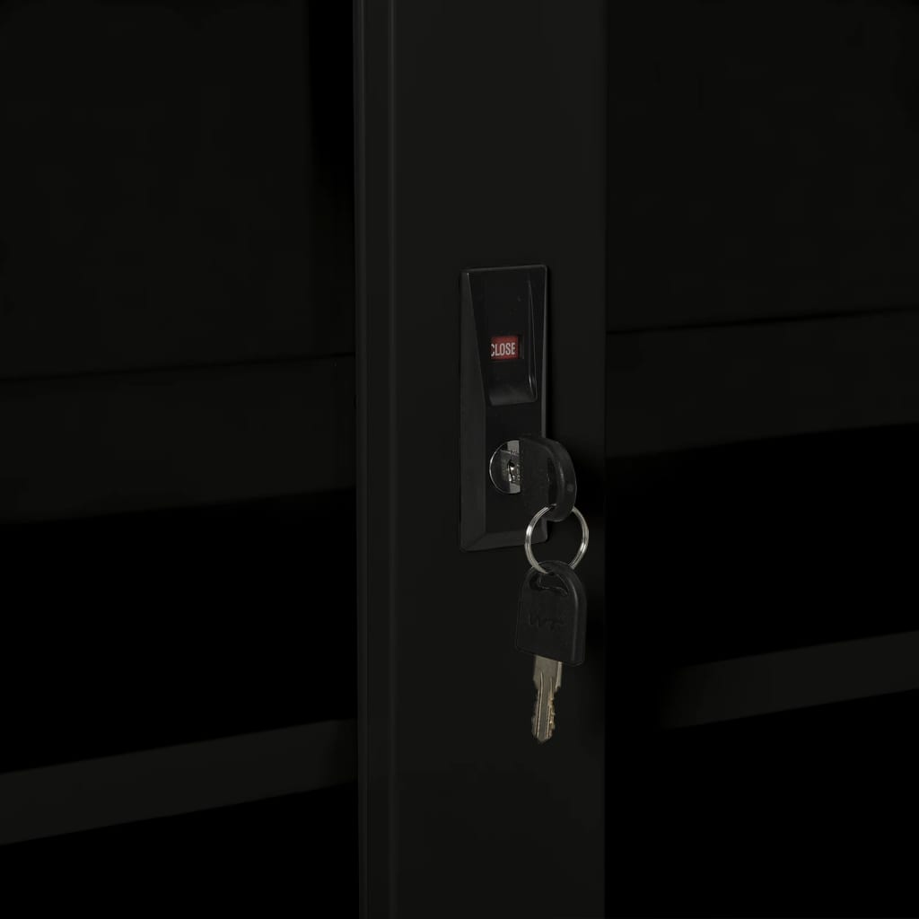 Armoire à portes coulissantes Noir 90x40x90 cm Acier - XIOS