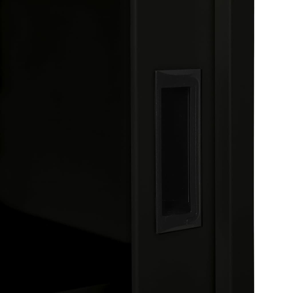 Armoire à portes coulissantes Noir 90x40x90 cm Acier - XIOS