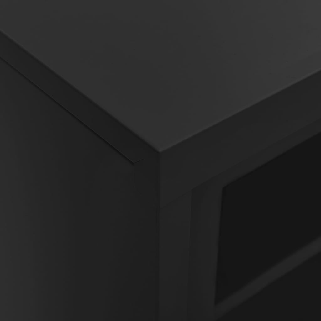 Armoire à portes coulissantes Anthracite 90x40x90 cm Acier - XIOS