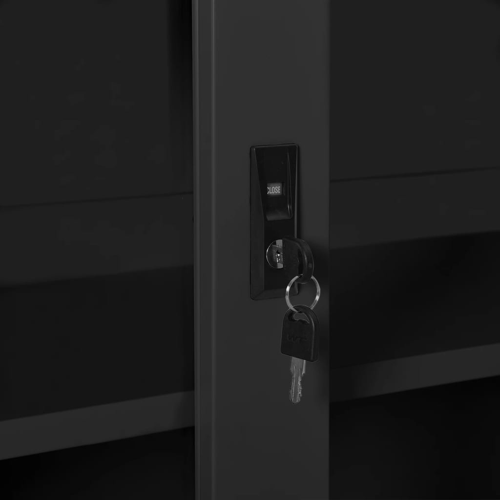 Armoire à portes coulissantes Anthracite 90x40x90 cm Acier - XIOS