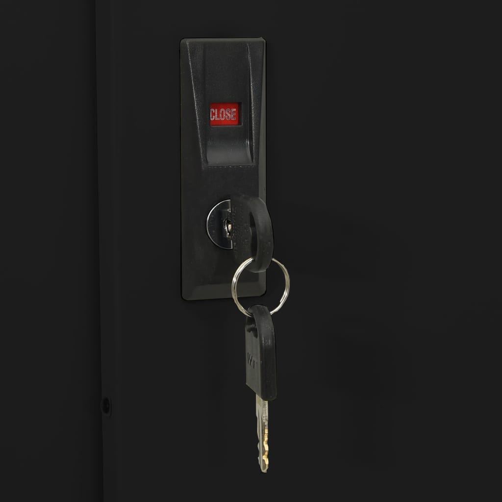 Armoire de bureau avec porte coulissante Noir 90x40x180cm Acier - XIOS