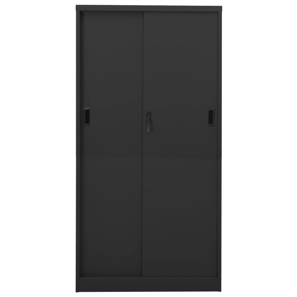 Armoire de bureau et porte coulissante Anthracite 90x40x180 cm - XIOS