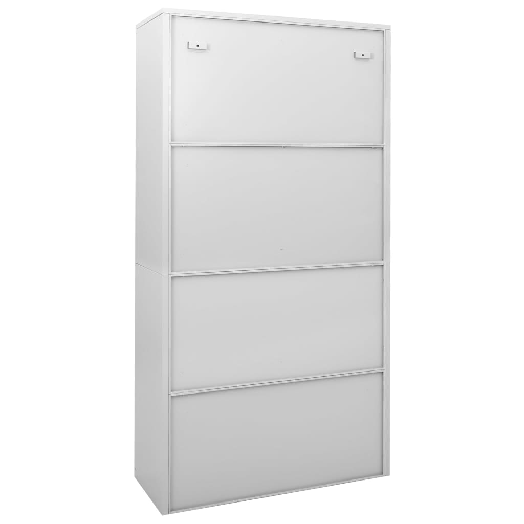 Armoire à bureau porte coulissante Gris clair 90x40x180cm Acier - XIOS