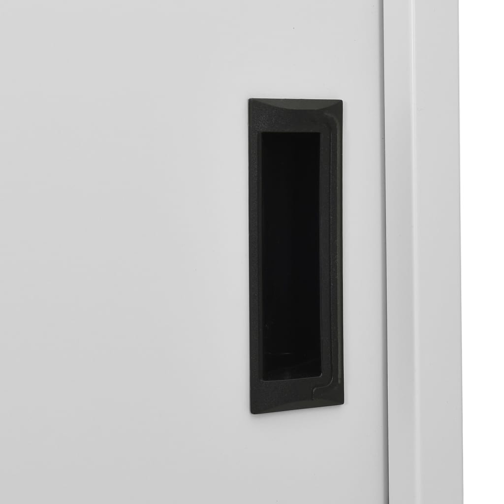 Armoire à bureau porte coulissante Gris clair 90x40x180cm Acier - XIOS
