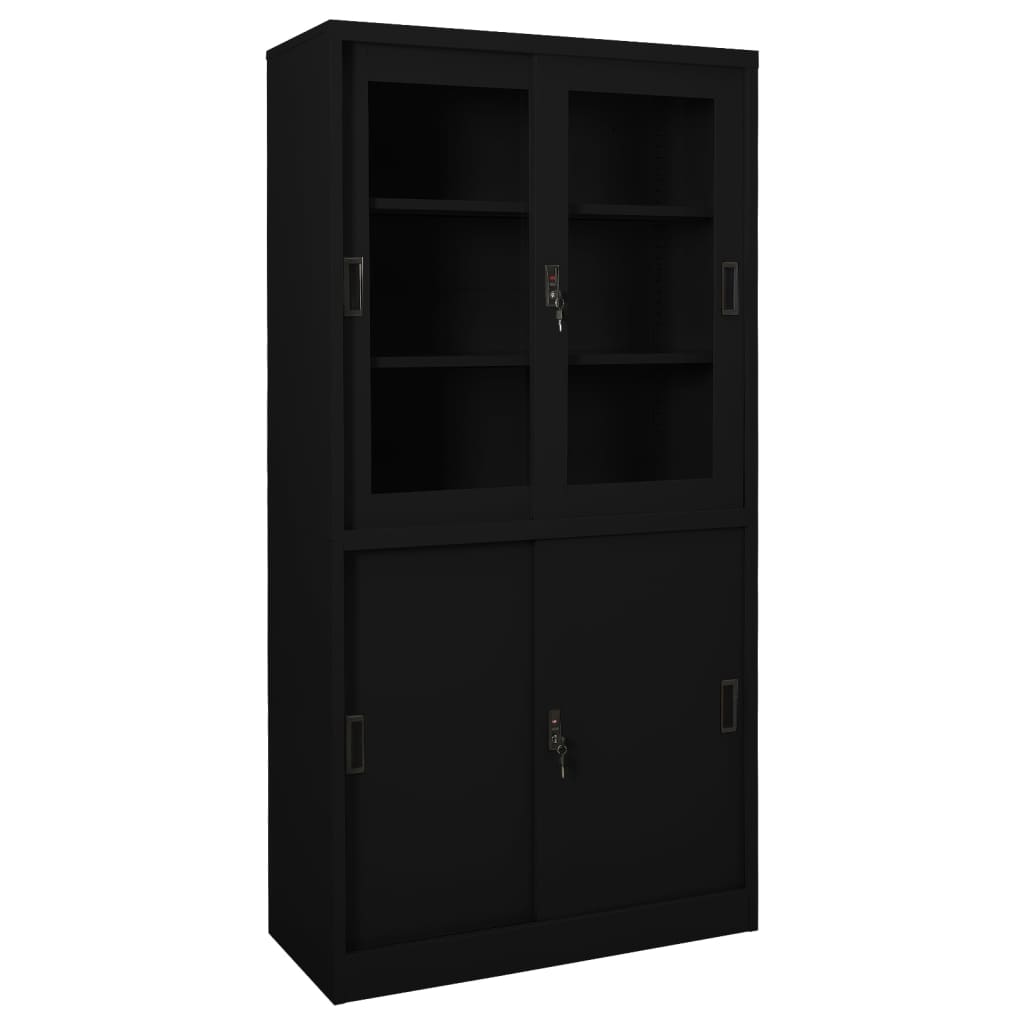 Armoire de bureau et porte coulissante Blanc 90x40x180 cm Acier - XIOS